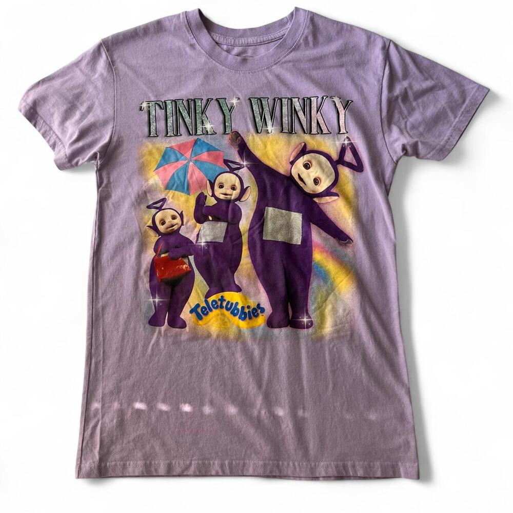 Teletubbies Tinky Winky Lavender Graphic Tee.